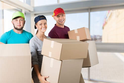 Packed furniture and archived items in long-term storage in Teddington