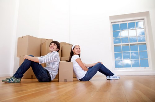 Careful packing materials used for apartment removals in Teddington